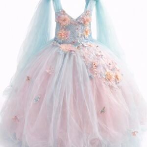 Designers Originals Blue and Pink Kids Formal Dress
